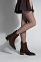 Women's Pointed Toe Back Zipper Cowboy Double Elastic Western Boots Mirona Brown Suede - 4