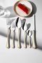 Fulya Altın Sade 6-Person 36-Piece Boxed Cutlery Set