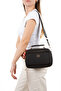 Women's Black Long-Strap Zippered Hand and Shoulder Bag - 3