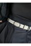 Human Round Ring Patterned Women's Silver Buckle Belt Coat Belt Dress Belt Trouser Belt