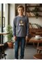 Boy's Cotton Landscape Printed Thin Long Sleeve Sweatshirt - 2