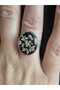 Real Flower Handmade Resin Ring – Black, Antique Silver Color, Adjustable, Gift Boxed - 2