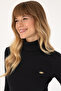 Women's Black Turtleneck Sweatshirt 50313430-Vr046 - 2