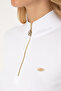 Women's White Zippered Stand Collar Sweatshirt 50313564-Vr013 - 7
