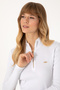 Women's White Zippered Stand Collar Sweatshirt 50313564-Vr013 - 2