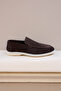Loop Brown Suede 100% Genuine Leather Men's Loafers - 5
