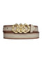 100% Genuine Leather, Gold Knit Buckle 3 Cm Mink Women's Belt; Dress, Trouser Belt = 3cm-kdn-45