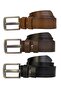 100% Genuine Leather, Legendary Smoked Wide Tongue; Black, Tosado, Dark Brown Set of 3 Belt 4 Cm=3xfume - 3