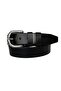 100% Genuine Leather, Black Women's Jeans with Silver Buckle, Sports Belt 4 Cm=an-byn-45