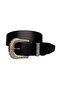 100% Genuine Leather, Silver Jewelled Buckle, Metal Jewelled Bridge Black Women's Jeans Belt 4 Cm=an-byn-66 - 2