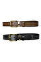 100% Genuine Leather Gold Buckle, Bridged 2-Piece Set Black, Brown Women's Jeans Belt, 4 Cm=bridge.byn76 - 8