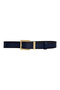 100% Genuine Leather, Gold Set Buckle 4 Cm Navy Blue Women's Belt; Jeans, Sports Belt=an-byn-62.gold.set - 8