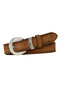 100% Genuine Leather, 4 cm Suede Milk Brown Women's Belt with Silver Buckle; Jeans, Sports Belt=Suede.63.Sütk - 3