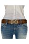 100% Genuine Leather, Gold Endless Buckle Tosado Women's Jeans, Sports Belt 4 Cm=an-byn-42 - 3