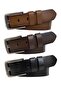 100% Genuine Leather, Legendary Smoked Wide Tongue; Black, Tosado, Dark Brown Set of 3 Belt 4 Cm=3xfume
