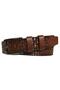 Genuine Leather Brown Patterned Belt 4 Cm=dk-0120