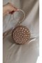 Women's Crystal Stone Evening Dress Round Portfolio Bag - 4