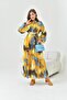 Yellow Patterned Women's Dress - 30740 - 6