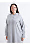 Lcw Modest Gray Hooded Sweatshirt Dress - 6