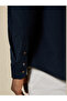 The Midnight Texture – Dark Blue Corduroy Shirt with Deep Ribbed Feel, Comfort Fit - 8
