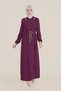 Collar Brooched Waist Lace-Up Coat 10226 - 2