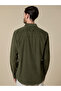 The Forest Depth – Green Corduroy Shirt with Rich Texture, Comfort Fit - 5