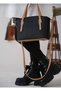 Justpolo Women's Brown Tan 4-Compartment Hand and Shoulder Bag with Wallet Combination - 3
