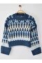 Nordic Pattern Soft Texture Fleece-Lined Knitwear Sweater - 5