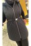Collar Fur Detailed Waist Belted Pearl Embroidered Vest - 3