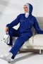 Women's Seasonal Combed Cotton Bottom Top Sports and Comfortable Cobalt Blue Hijab Set - 6