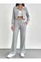 Women's Clothing, Gray Woven Set, Bottom Top Set - 6