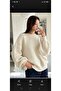 Cream Crew Neck Oversized Women's Knitwear Sweater
