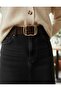 Brown Suede Belt with Gold Buckle on Top of Each Other - 2