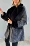 Furry Denim Women's Long Coat - 5