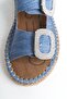 Women's Daily Slippers Double Strap Stone Buckle Eva Sole Slippers Milano Blue - 4