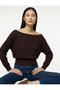 Long Sleeve Viscose Blend Boat Neck Knitwear Sweater
