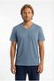 Men's Amadeus Regular Fit V-Neck Combed Cotton T-Shirt Blue Gray