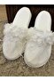Feathered Pearled Maternity Slippers and Floral Crown, Women's Maternity Set - 8