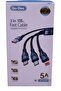 - Dual USB-C 3 in 1 Fast Cable Nylon Braided - 1200MM (GD-UC801)- 2 type-c and 1 lightning - 2