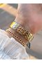 Yellow Gold Steel Cord Black Tar Waterproof Women Wristwatch Bracelet Bdk.13868.4 - 3