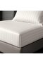 Satin Stripe 100% Cotton Satin Single Striped Fitted Sheet Set with Pillow 120X200+30 - 3