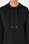 Women's Black Modal Blend Hooded Sweatshirt 50313561-Vr046 - 6