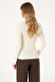 Women's Cream Half Turtleneck Sweater 50310051-Vr256 - 5