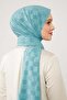 Turquoise Checkerboard Pattern Jacquard Elegance Shawl