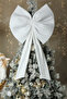 Ribbon Christmas Tree Ornament Christmas White Bow 55X50 cm Large - 2
