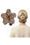 Brand Handmade Leopard Flower Fluffy Scrunchie Hair Tie