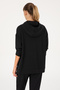 Women's Black Modal Blend Hooded Sweatshirt 50313561-Vr046 - 5