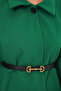Women's Belted Melton Poncho 9170 - Dark Green - 4