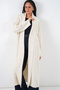 Women's Long Oversize Knitwear Cardigan 15924 - Ecru - 4