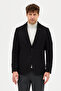 Lanz Men's Black Cashmere Fabric Half-Lined Mono Collar Sports Blazer Jacket with Pocket - 5